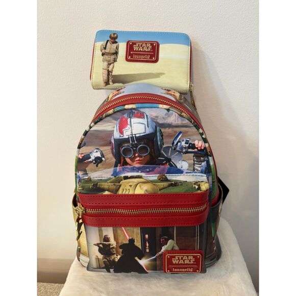 Loungefly Star Wars Phantom Menace Mini Backpack + Zip Around Wallet Bundle NEW - Picture 9 of 15